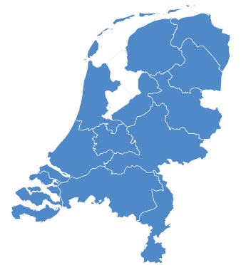 Kaart van Nederland per provincie